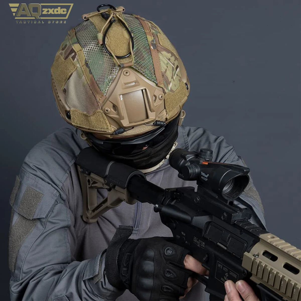 Tactical Helmet Cover with NVG Battery Pouch Hunting for Fast Helmet Size M/L & L/XL Military Paintball Hunting Shooting Gear