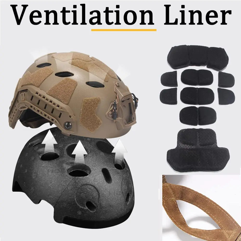 Military Assault Helmet Set, with C5 Tactical Earphone & Helmet Velcro & Binocular Night Vision Goggle & G24 Bracket for Airsoft
