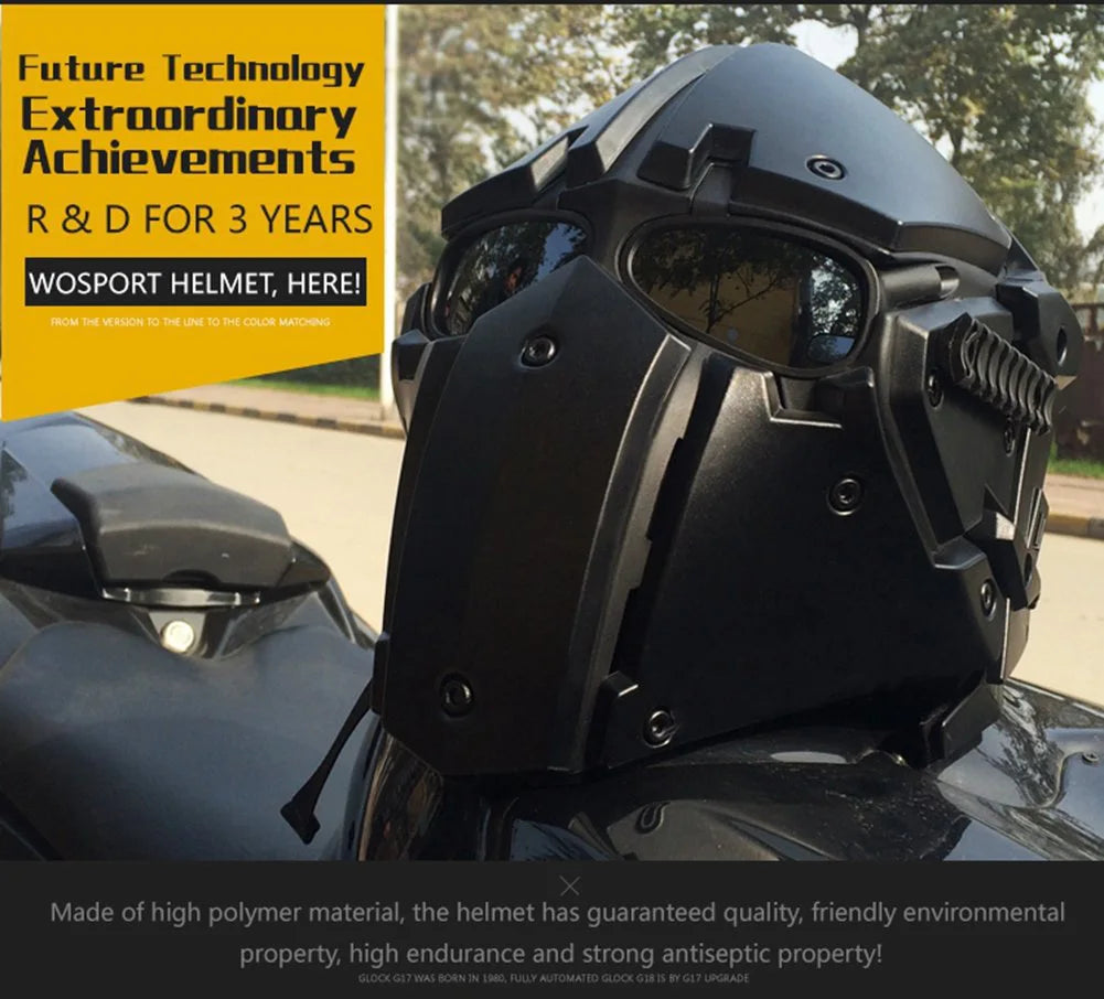 AQzxdc Tactical Outdoor Full Face Goggles Helmet Used for/Airsoft/Paintball Shooting/Movie Props/CS