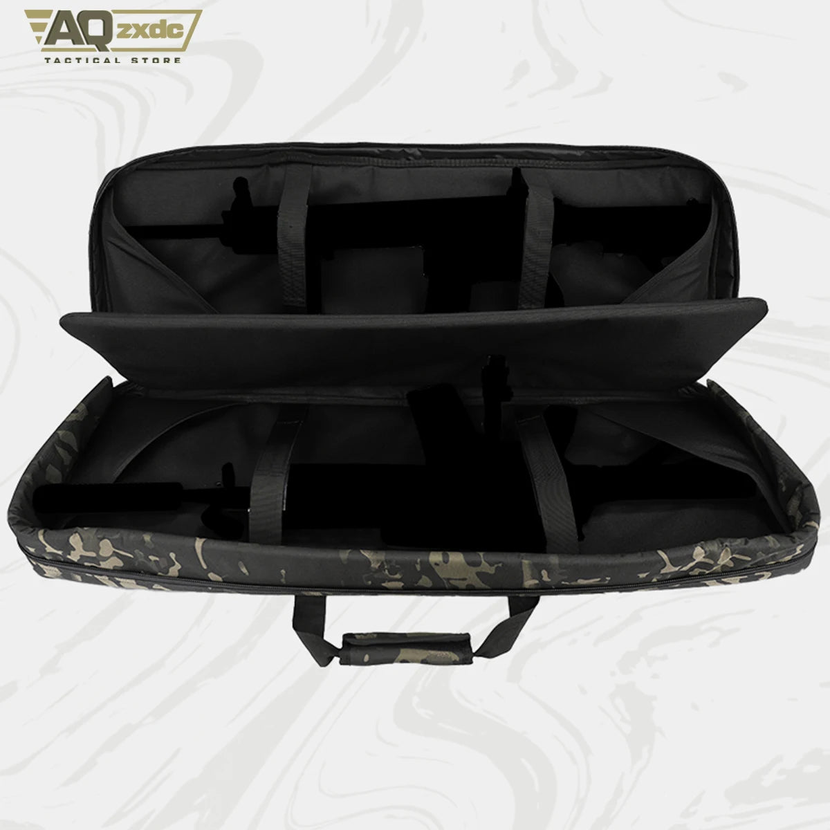 Double Rifle Case Gun Bag, Safely Long-Barrel Firearm Transportation Cases Locks, All-Weather Soft Tactical Range Bag Ackpack