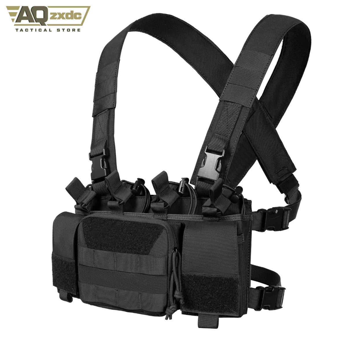 AQzxdc Tactical Chest Rig, MOLLE Chest Rigs Tactical Chest Rig Dangler Pouch Utility Admin Pouch IFAK Medical Organize
