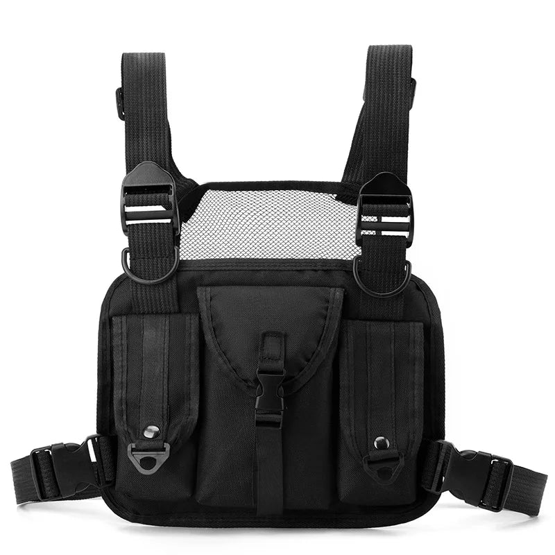 AQzxdc Tactical Chest Rig Bag, Breathable Running Vest Bag, Sports Utility Chest Pack for Running Hiking Traveling Cycling