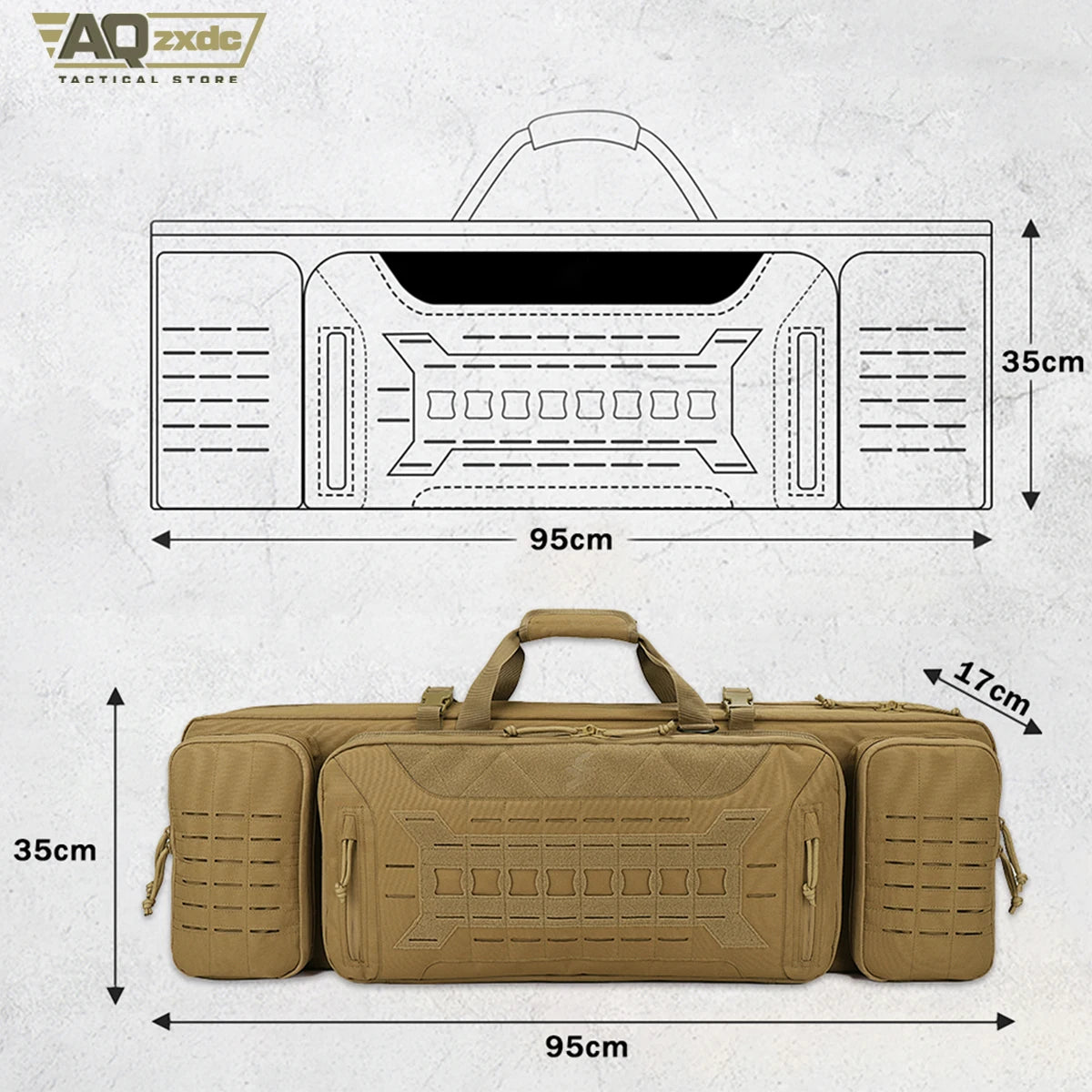 Double Rifle Case Gun Bag, Safely Long-Barrel Firearm Transportation Cases Locks, All-Weather Soft Tactical Range Bag Ackpack