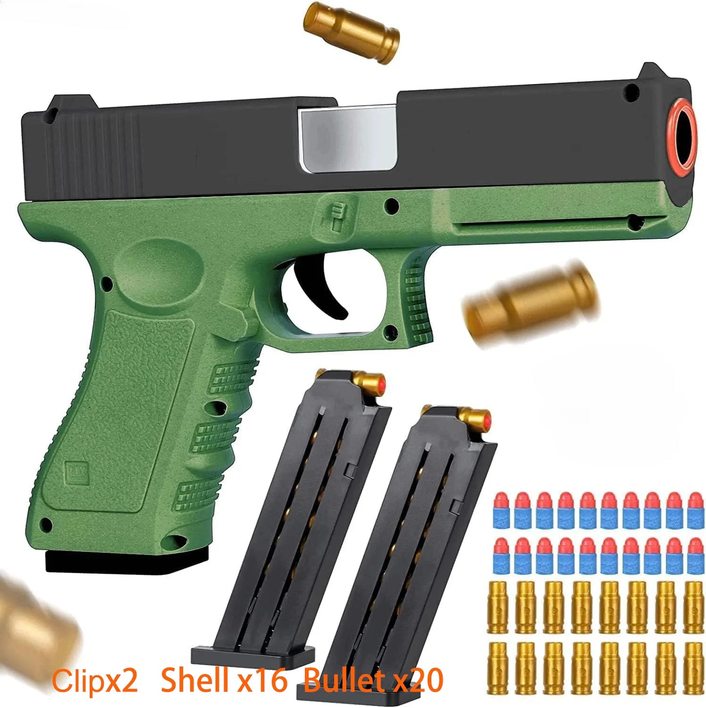 Black Toy Gun M1911 Shell Ejecting Pistol G17 Airsoft Empty Hanging Soft Bullet CS Weapon for Boys Gift