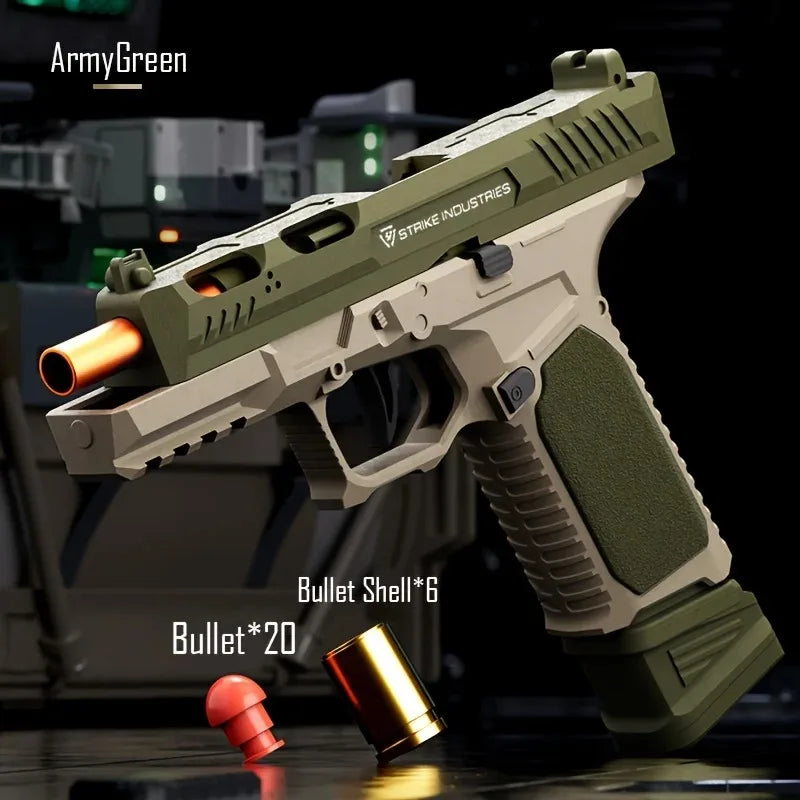 Black & Green SIG17 Shell Ejcet Toy Gun Blaster Outdoor Shooting Game G17 Blowback Automatic Continuous Fire Pistol CS Weapons