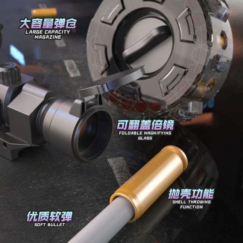 Hand-in-one shell throwing soft bullet gun Thomson submachine gun can fire toy gun model boys eat chicken fight
