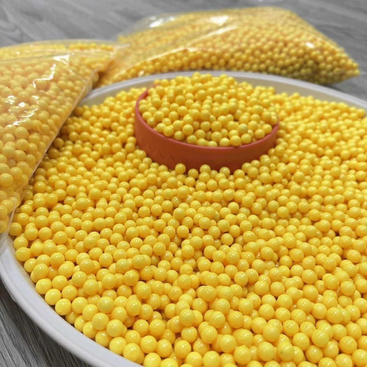 Toy Gun Plastic Bullet Children's Toy Plastic Bullet Solid Yellow Ball 6mm