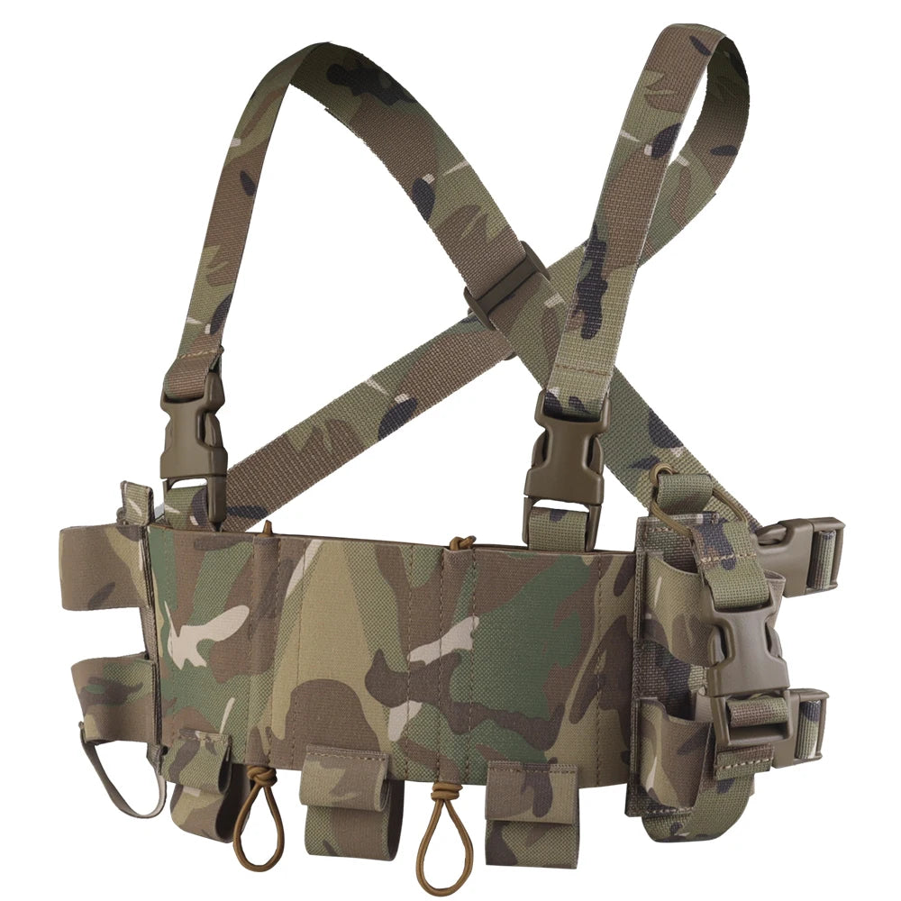 Outdoor Multifunctional Chest Strap Triple Mag Bag & Quick Release Radio Bag & Water Bottle Bag for Police on Auty Airsoft Game