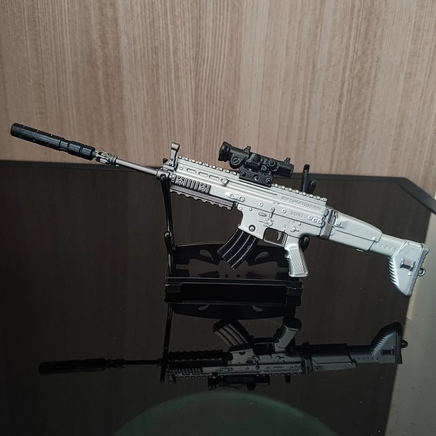 20cm M416 Rifle Model SCAR Alloy Toy Gun Toy Home Decoration Crafts CS Adult Tactics Desktop Ornament Collection Gift for Boys