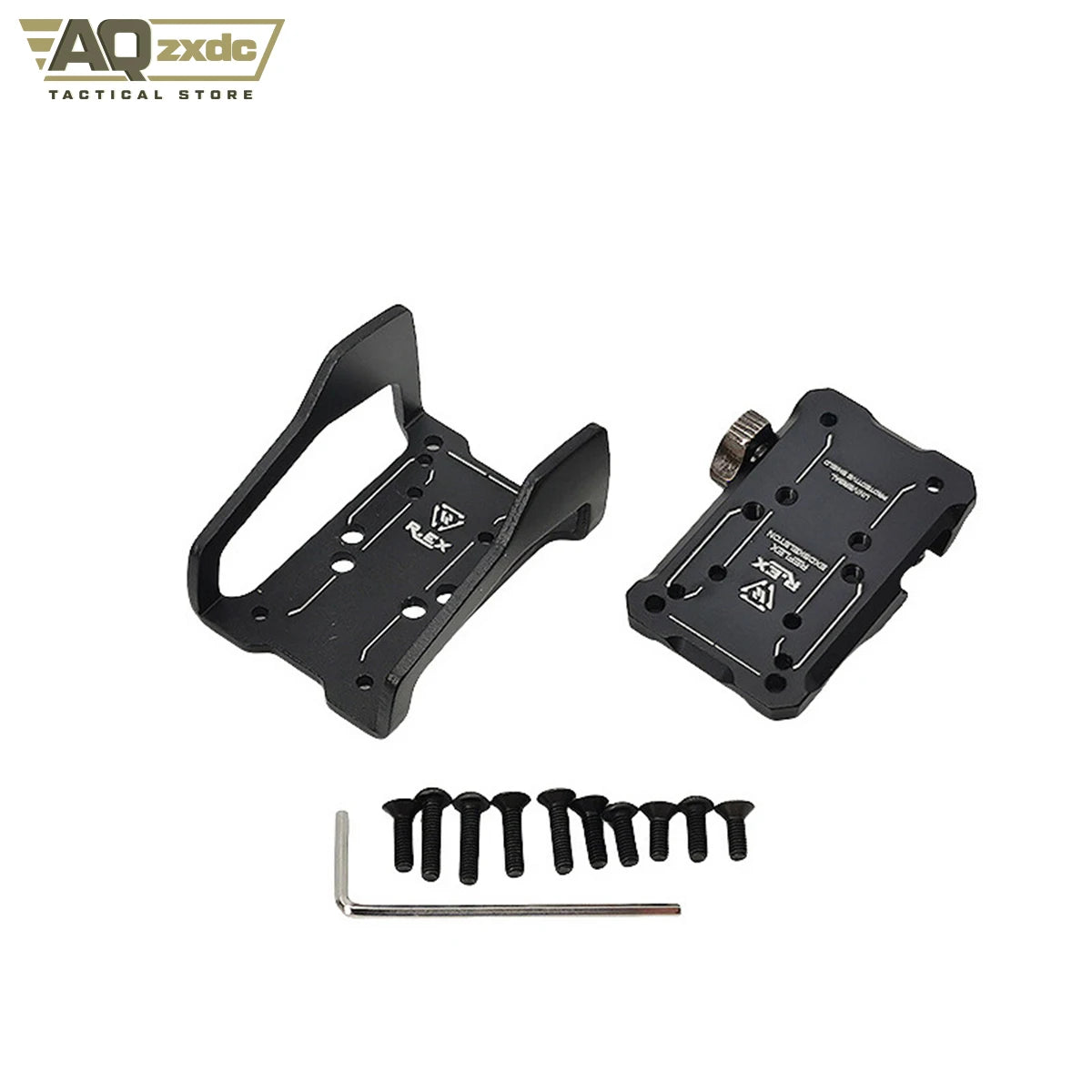 AQzxdc Tactical REX RMR Red Dot Reflex Sight Adjustable Mount Plate with SURF REX Mount, Fits 20mm Rail Rifle Gun