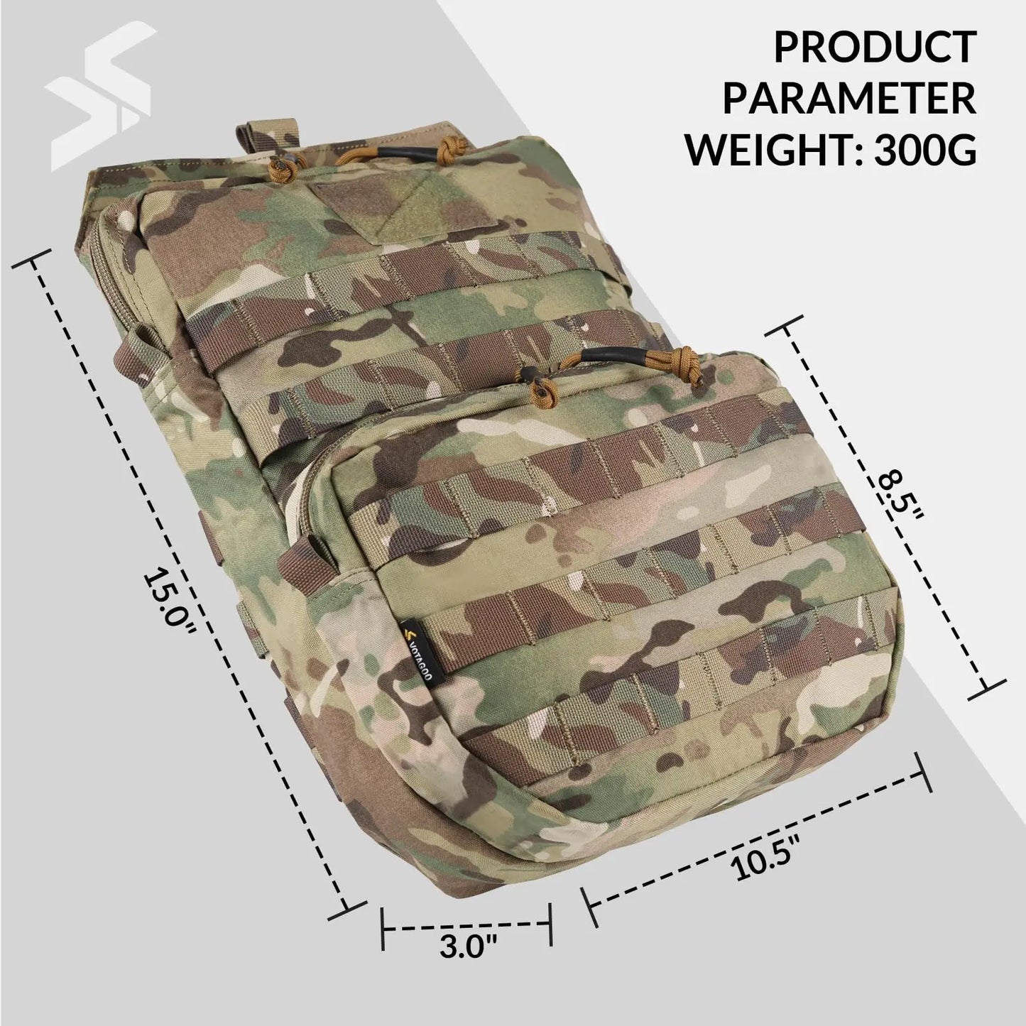 AQzxdc Military Gear Tactical Molle Hydration Pack 3L Hydration Carrier Pack Water Reservoir Bag for Molle Vest Backpack