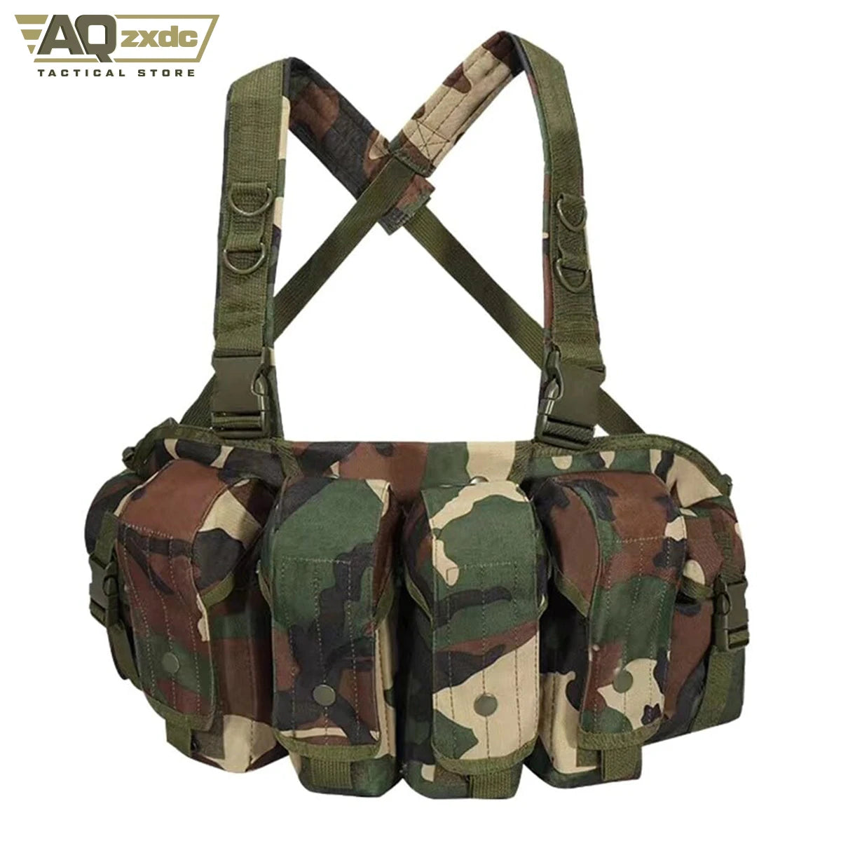 AQzxdc Outdoor Tactical Vest Lightweight Quick Release Combat Training Tactical Chest Hanger Tactical Magazine Bag for Hunting