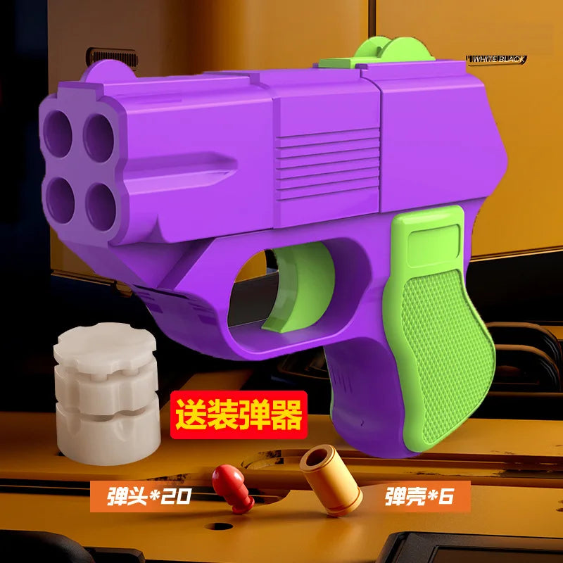 Shake sound explosion model 3D gravity radish gun can be thrown shell can be launched decompression toy gun 1911 pistol model gi