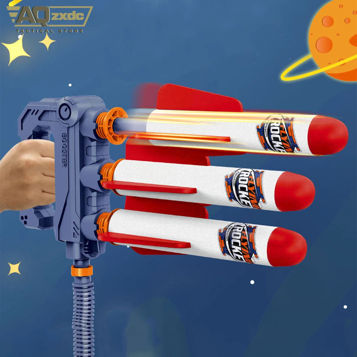 AQzxdc Children's rocket launcher outdoor pedal launcher small rocket luminous shell boy toy gift Foam Rocket Launcher Toy