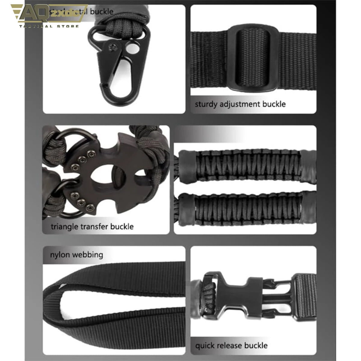 AQzxdc Tactical Gun Sling 3 Point Bungee Airsoft Rifles Strap Belt Military Hunting Part Three Point Gun Strap for Airsoft Game