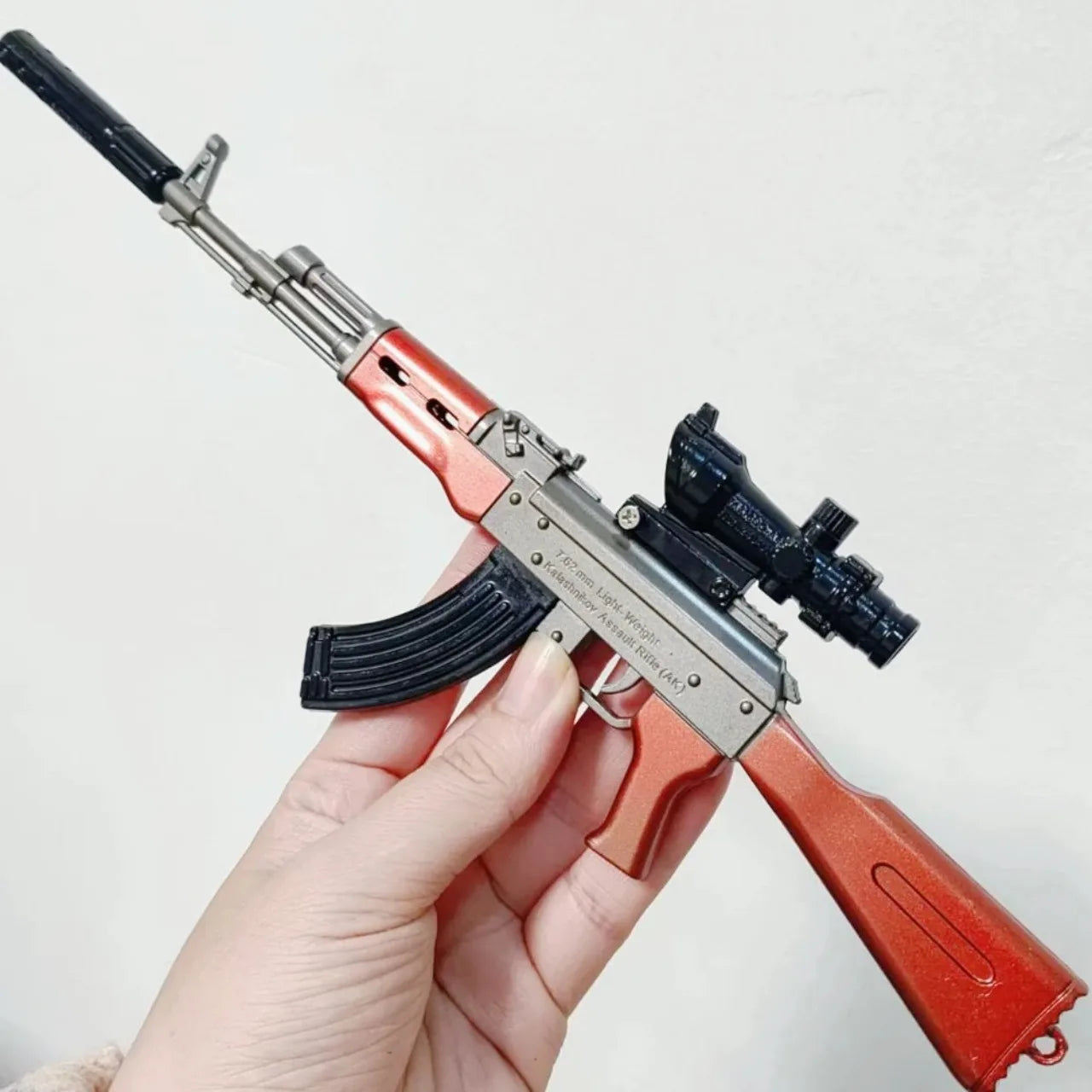 30CM Rifle Model Alloy Mini AK47 M416 Pistol PUBG Jedi Toy Gun Fidget Toy Desktop Ornament for Boy Adults Chrismas Gift