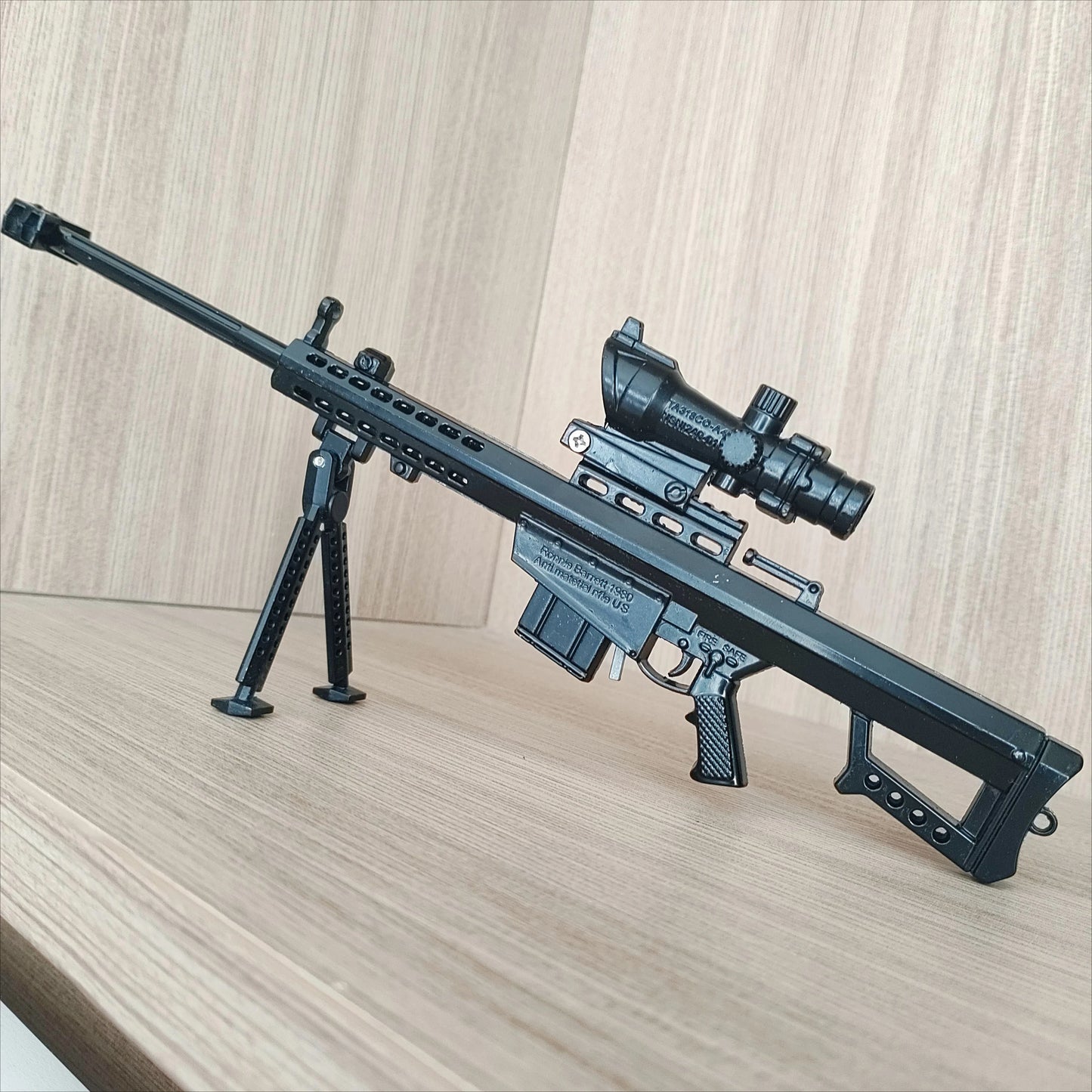 Alloy Mini 30CM AK47 Pistol 24cm Barrett Rifle Model PUBG Jedi Toy Gun Fidget Toy Desktop Ornament for Boy Adults Chrismas Gift