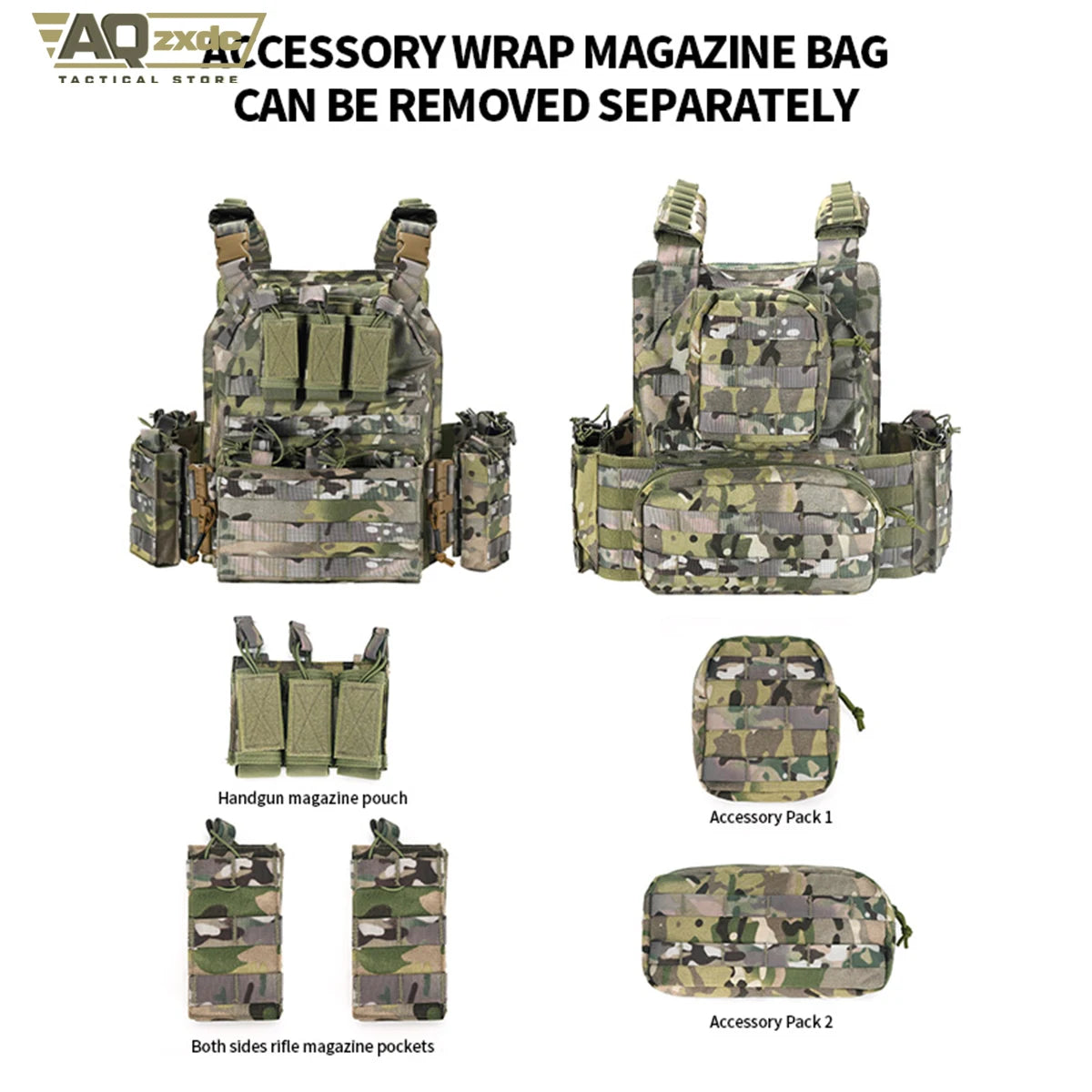 Tactacal Quick Release Camouflage Vest Tactical 1000D Outdoor Shooting Combat Tactical Armor Vest for Airsoft Paintball CS Game