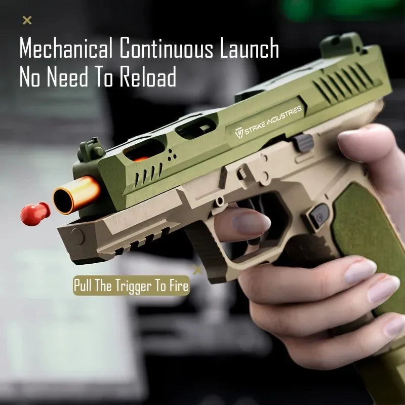 Black & Green SIG17 Shell Ejcet Toy Gun Blaster Outdoor Shooting Game G17 Blowback Automatic Continuous Fire Pistol CS Weapons