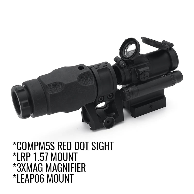 Evolution Gear Red Dot Sight M5S with 3XMAG Magnifier Unity and FTC Mounts High Optical Centerline Combo