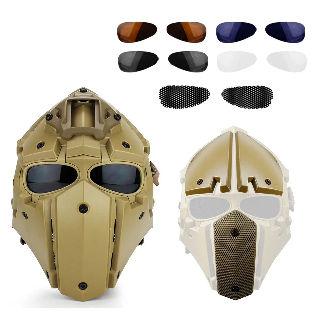 AQzxdc Tactical Outdoor Full Face Goggles Helmet Used for/Airsoft/Paintball Shooting/Movie Props/CS