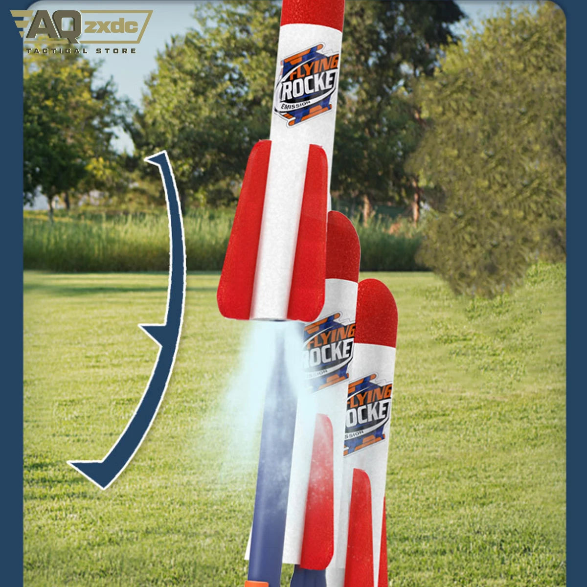 AQzxdc Children's rocket launcher outdoor pedal launcher small rocket luminous shell boy toy gift Foam Rocket Launcher Toy