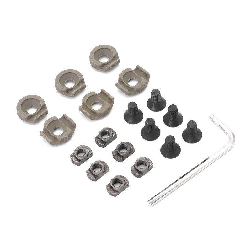 Tactical M-LOK Keymod Rail Metal Wire Mi-cro Cable Clip 6pcs for PEQ DBAL-A2 M300 M600 Flashlight Switch Tail Fixed