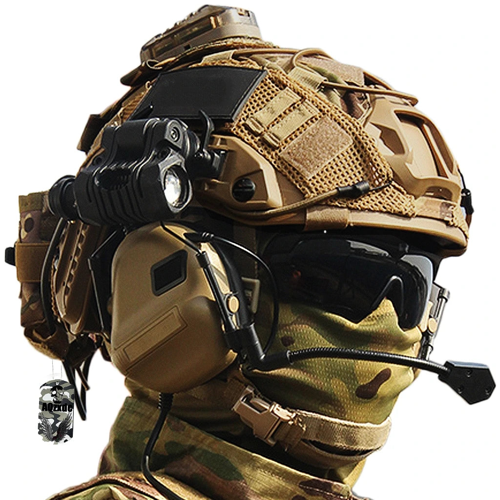 Airsoft Military Fast Helmet, Game Sets with Tactical Headset & Goggles & Telescope Model, with Advanced EPP Pad, for Outdoor CS