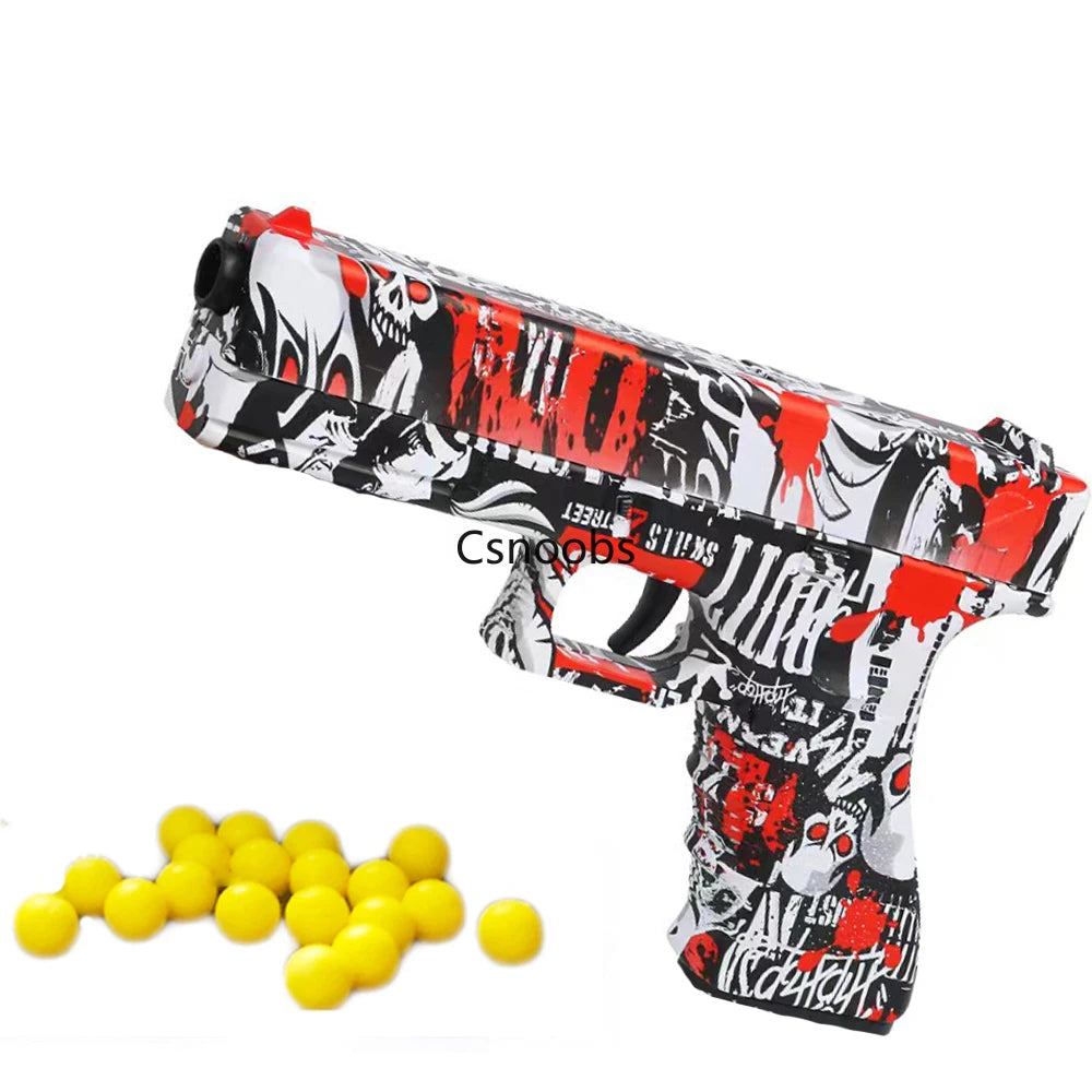 Manual G17 Toy Gun With Laser Soft Bullet Airsoft Pistol Outdoor Sports CS Game Weapon for Children Gift