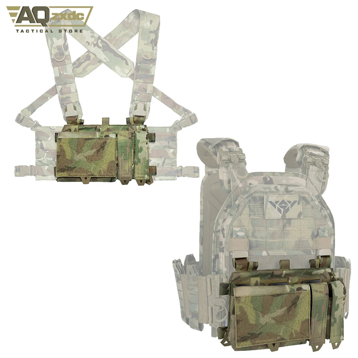 Tactical Triple Mag Pouch Hunting Pouch Buckle Plate Carrier Chalecos Molle for Outdoor Training Safety Vest Tactical Vest Bag