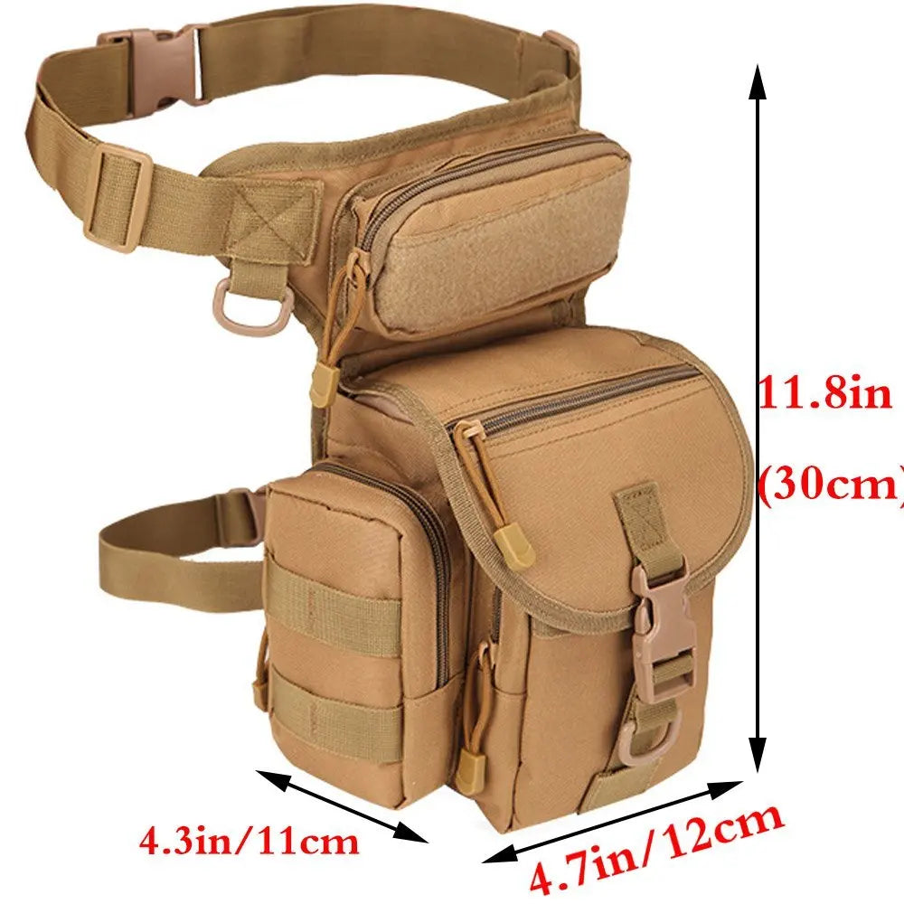 AQzxdc Multi-Purpose Hiking Waist Fanny Pack Tactical Military Drop Leg Bag Running Backpack Outdoors Cycling Pouch Shoulder Bag