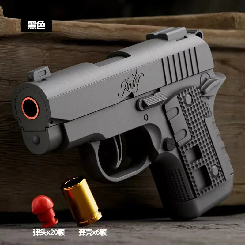 Mini 1911 Continuous Firing Shell Ejecting Pistol Airsoft Empty Hanging Soft Bullet Black Toy Gun CS Weapon for Boys Gift