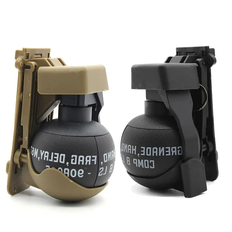 2 Pcs Tactical Grenade Model Toy, M67 Burst Grenade, Military Smoke Grenade Model, for Airsoft Paintball Hunting CS War Game