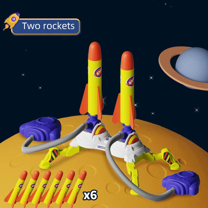 AQzxdc Children's rocket launcher outdoor pedal launcher small rocket luminous shell boy toy gift Foam Rocket Launcher Toy