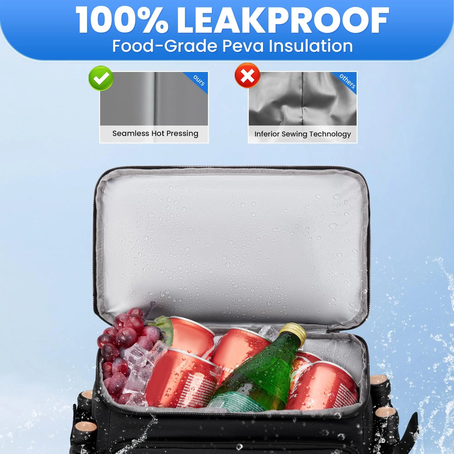 Backpack Cooler,45/55 Backpack Cooler Insulated Leak Proof for Men Women,43L Travel Cooler Lunch Box Backpack for Hiking,Camping