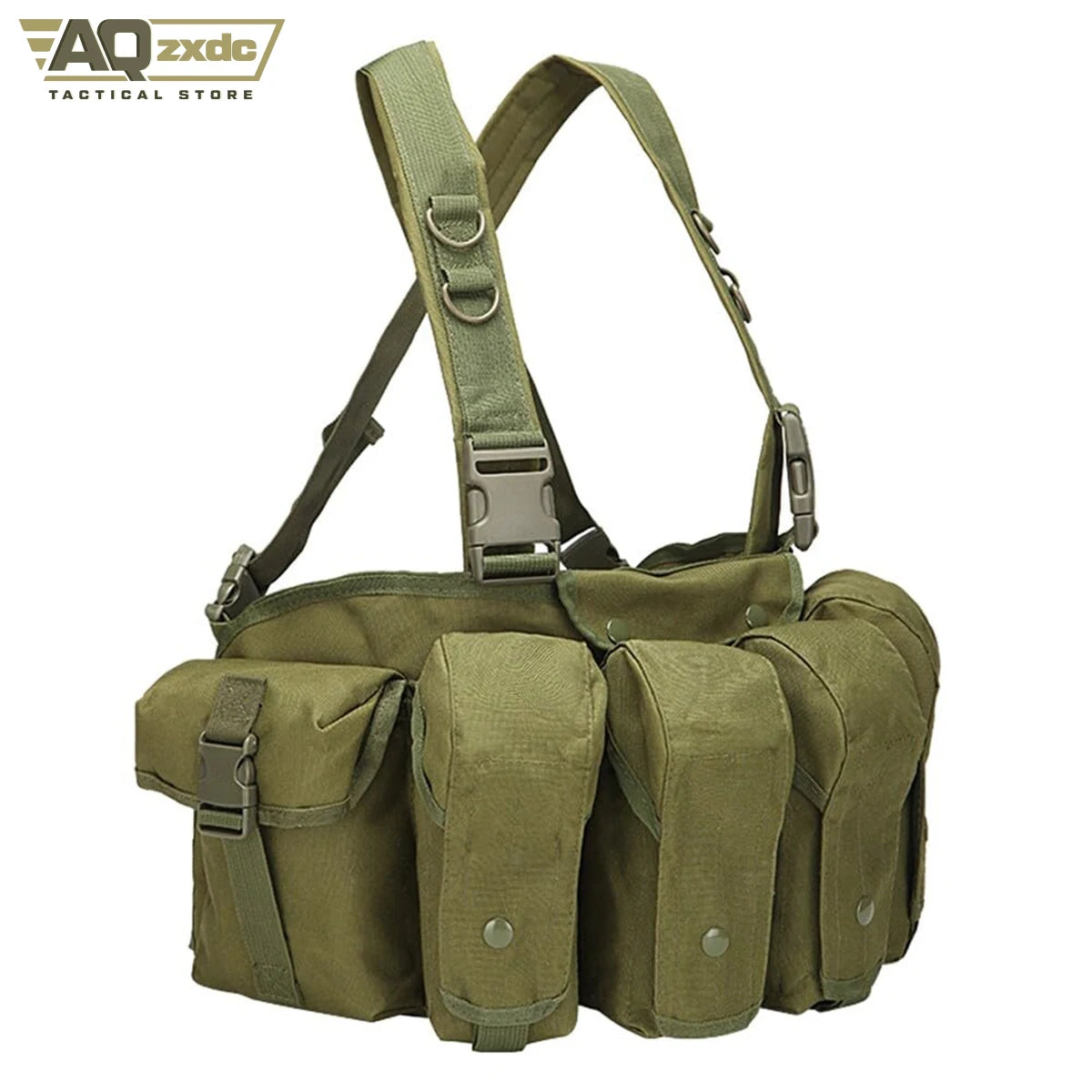 AQzxdc Outdoor Tactical Vest Lightweight Quick Release Combat Training Tactical Chest Hanger Tactical Magazine Bag for Hunting