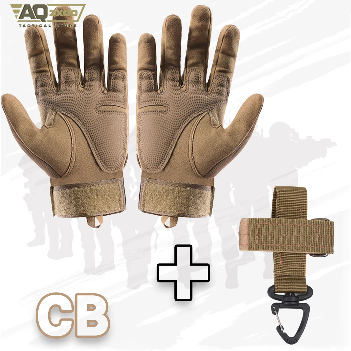 Airsoft Full Finger Gloves with Glove Buckle & Knuckle Protection Tactical Assault Training Gloves for Riding, Hunting, Cycling