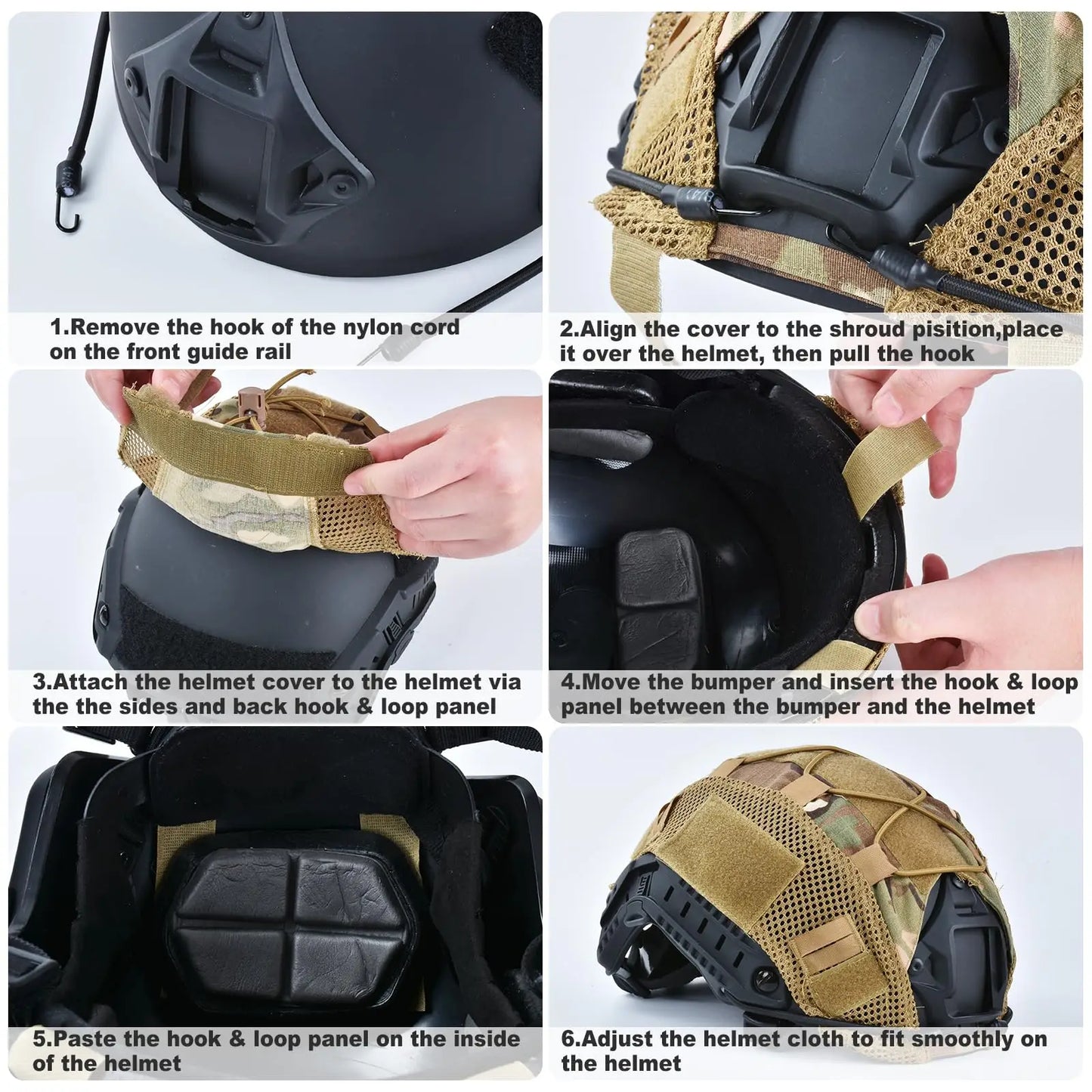 AQ Tactical Helmet Cover for Airsoft Helmet in Size M/L, MK2 Helmet NVG Battery Pack Case Counterweight Pouch Balance Weight Bag