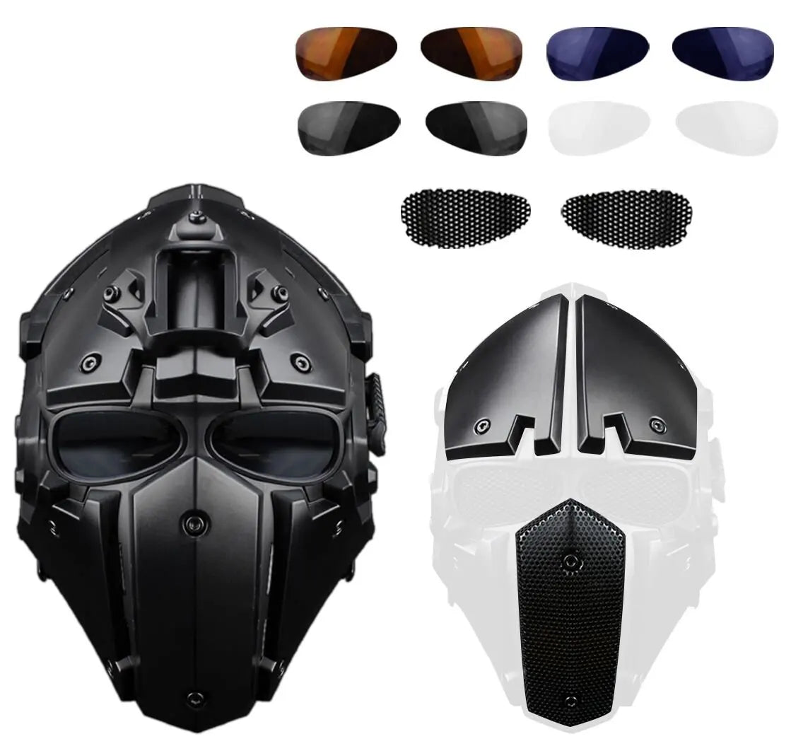 AQzxdc Tactical Outdoor Full Face Goggles Helmet Used for/Airsoft/Paintball Shooting/Movie Props/CS
