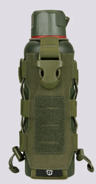 AQzxdc Molle Water Bottle Pouch,Military Molle Water Bottle Holder,Drawstring Open Top & Mesh Bottom Travel Water Kettle