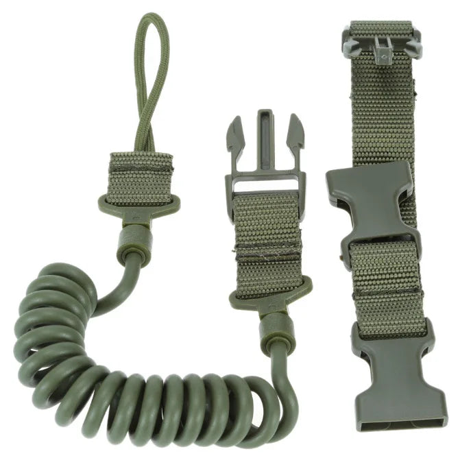 AQzxdc Tactical Pistol Lanyard Elastic Handguns Secure Rope Sling Molle System Gun Sling for Hunting Accessories