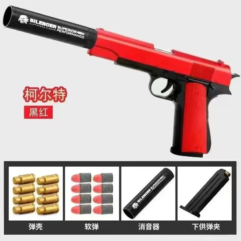G17 Soft Bullet Toy Gun Shell Ejection Foam Darts Pistol Desert Eagle Airsoft Gun With Silencer For Kid Adult