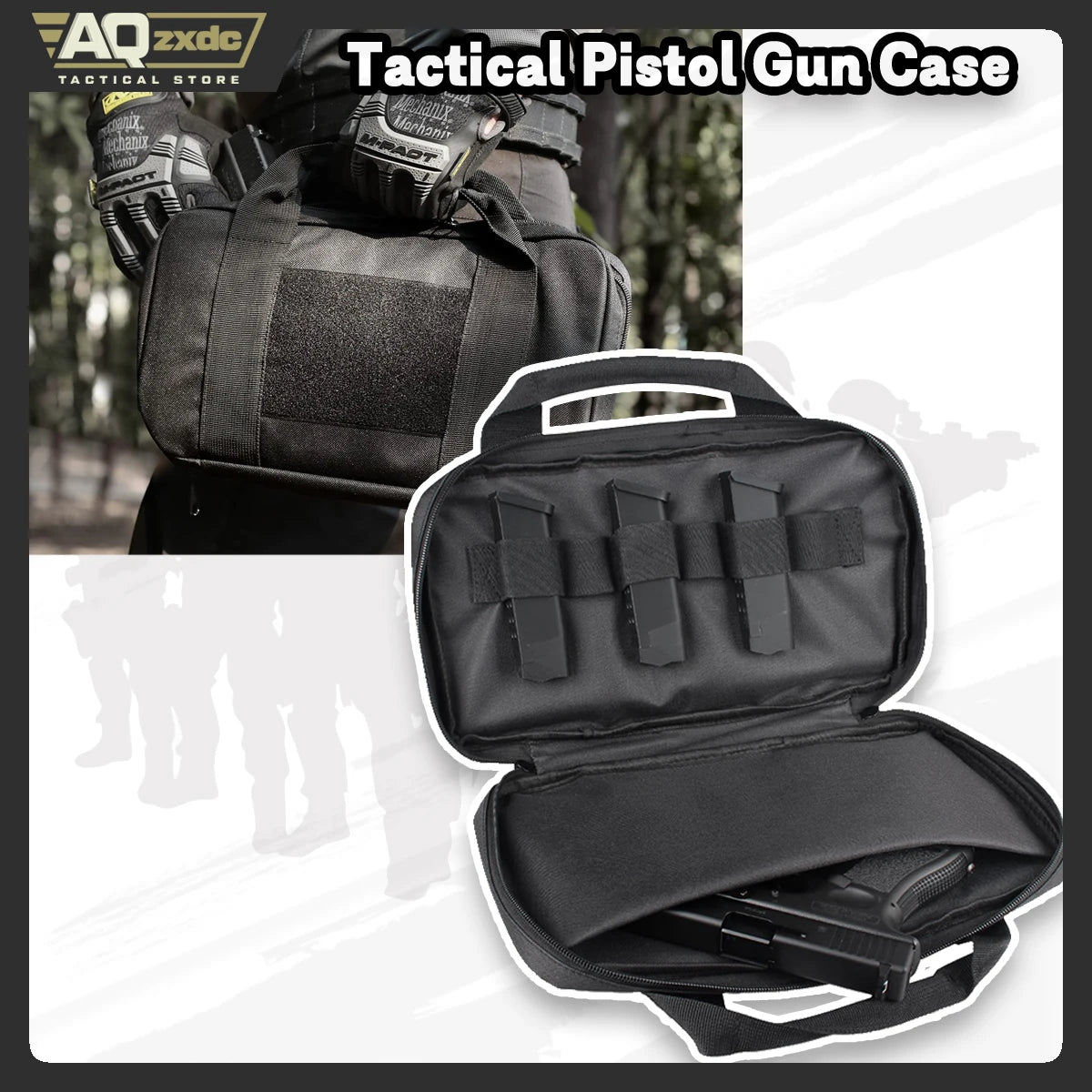 AQzxdc Tactical Pistol Gun Case, Padded Handgun Case Double Pistol Wallet Handgun Pistol Soft Cases Rectangle Handguns Pouches