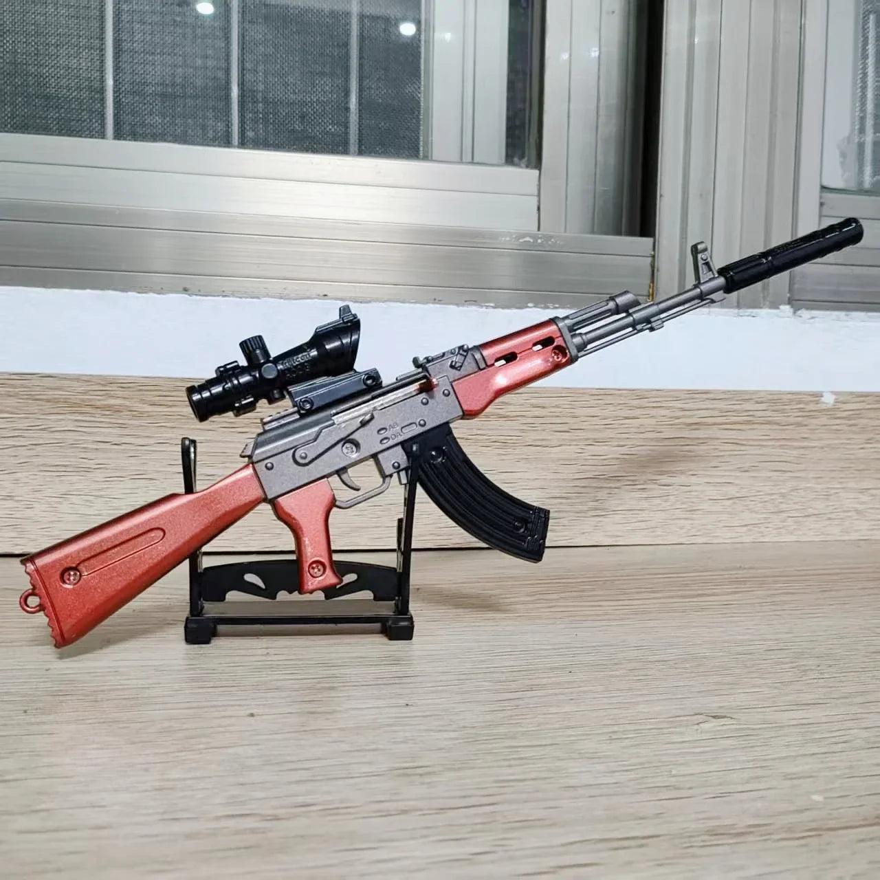30CM Rifle Model Alloy Mini AK47 M416 Pistol PUBG Jedi Toy Gun Fidget Toy Desktop Ornament for Boy Adults Chrismas Gift
