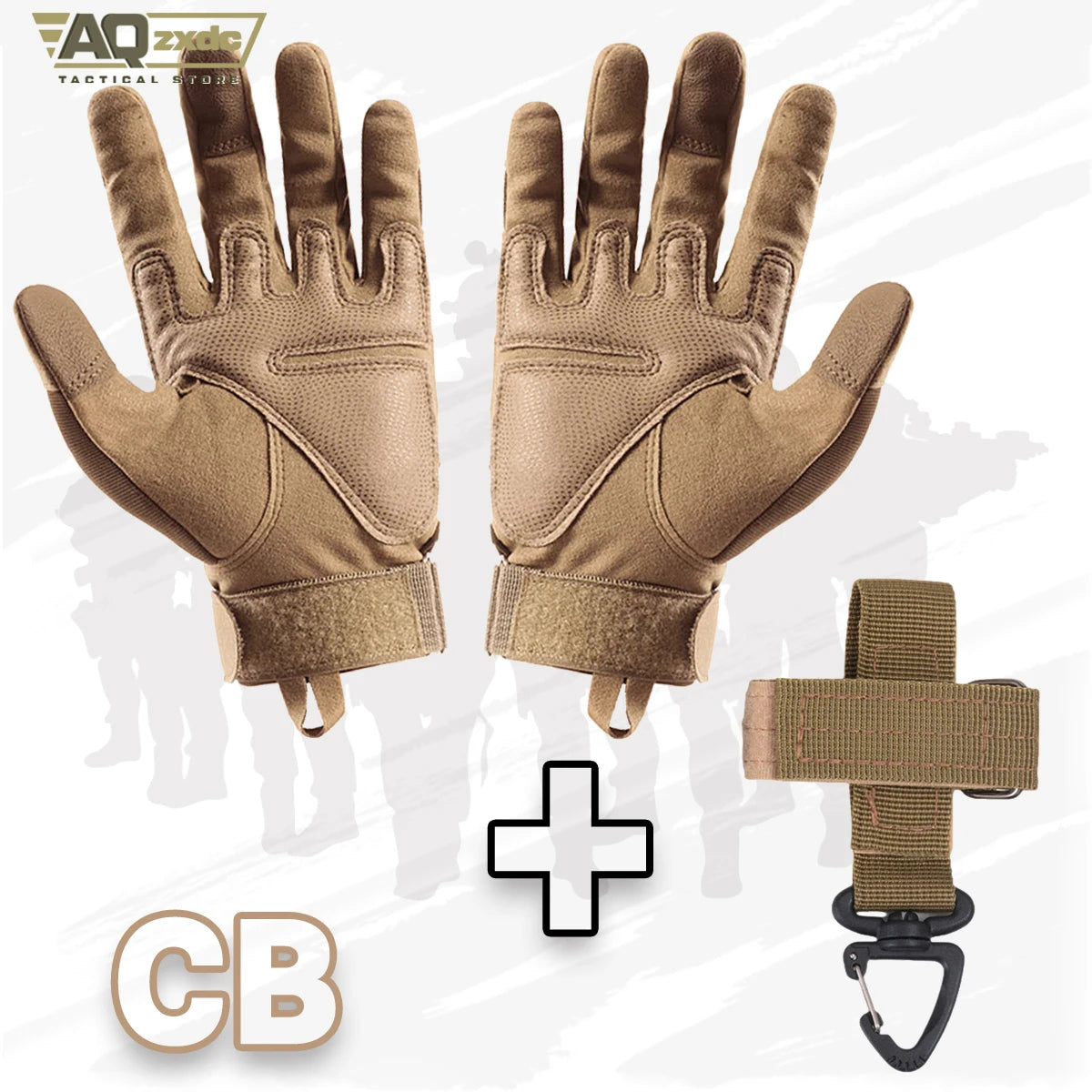 Men'S Outdoor Full Finger Gloves with Glove Buckle & Knuckle Protection Tactical Assault Training Gloves for Riding, Hunting