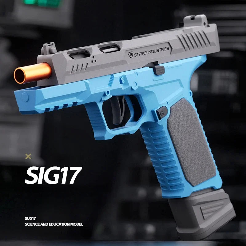 Black & Green SIG17 Shell Ejcet Toy Gun Blaster Outdoor Shooting Game G17 Blowback Automatic Continuous Fire Pistol CS Weapons