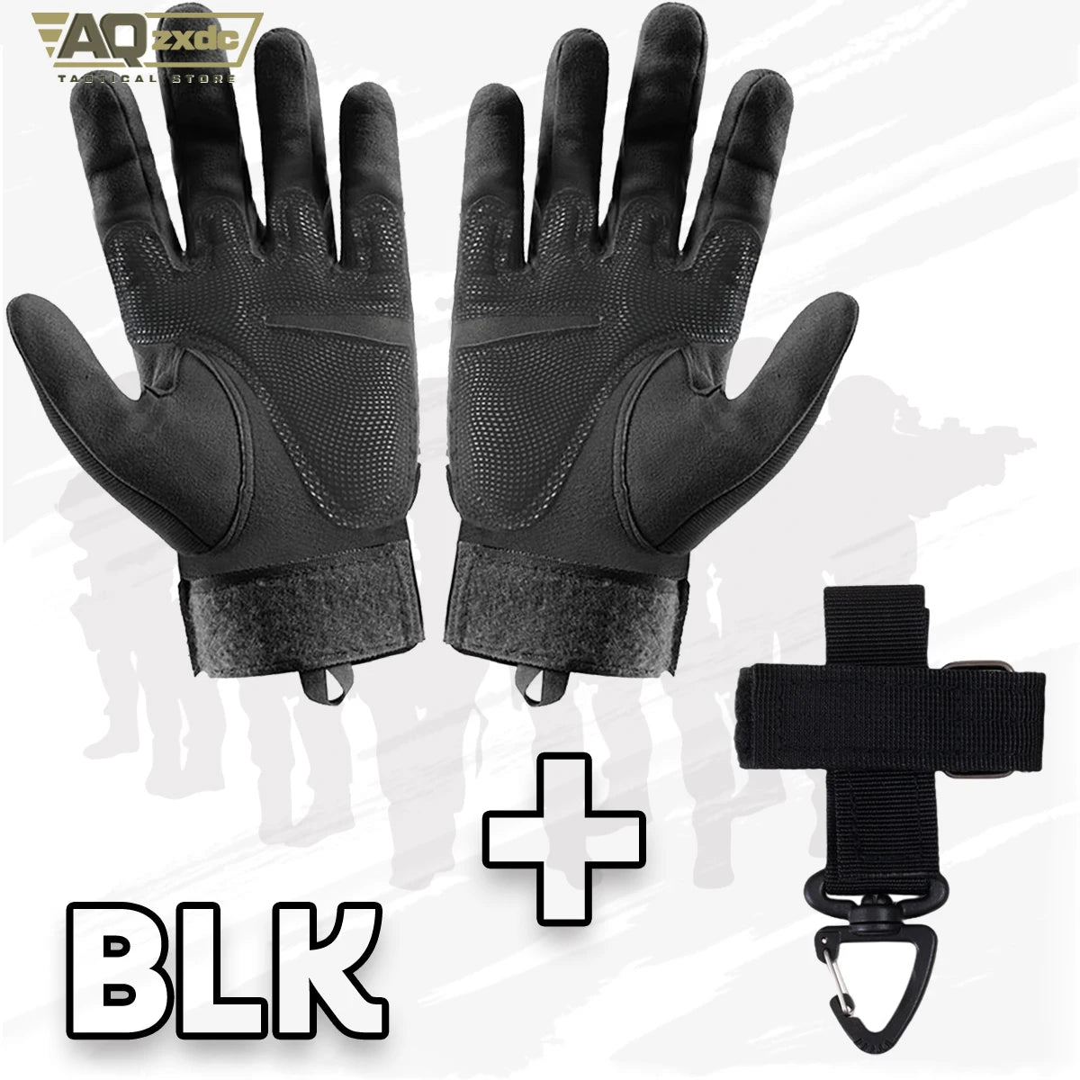 Airsoft Full Finger Gloves with Glove Buckle & Knuckle Protection Tactical Assault Training Gloves for Riding, Hunting, Cycling
