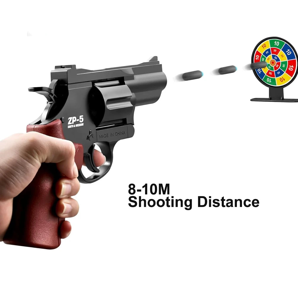 Manual ZP5 Revolver Launcher Pistol Soft Dart Bullet Toy Gun CS Outdoor Game Weapon for Kids Adult Gift