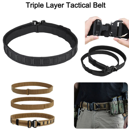 AQzxdc Airsoft Belt with Molle Waist Bag Set, Tactical Belt with 5.56/9mm Pouch, Medical Pouch, Folding Pouch