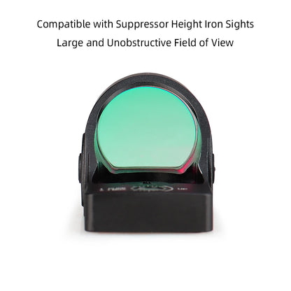 Mini 1X Red Dot Scope Sight 2.5 moa Sight Airsoft Hunting Reflex Sight with Universal Glock Mount Collimator Glock gs2-0130